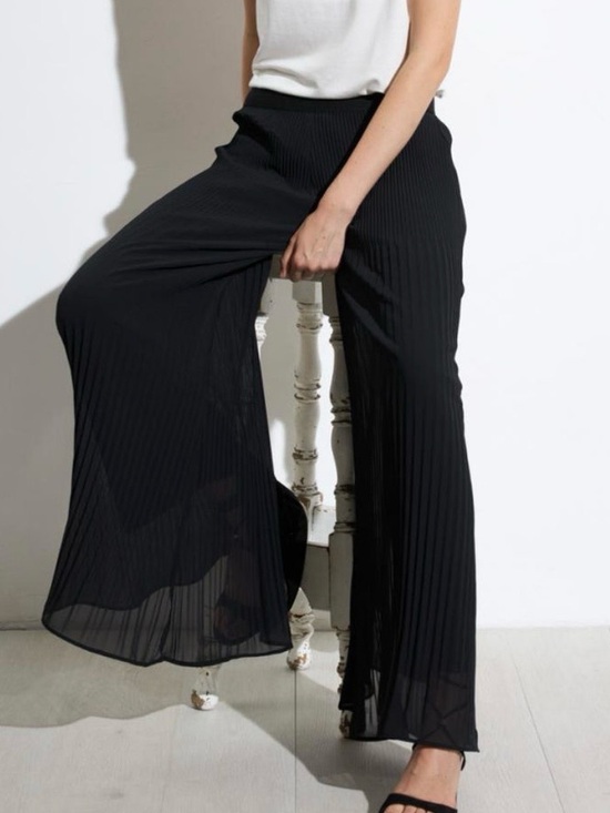 Alex Evenings Pants - Black Palazzo pants. Chiffon. 1xl